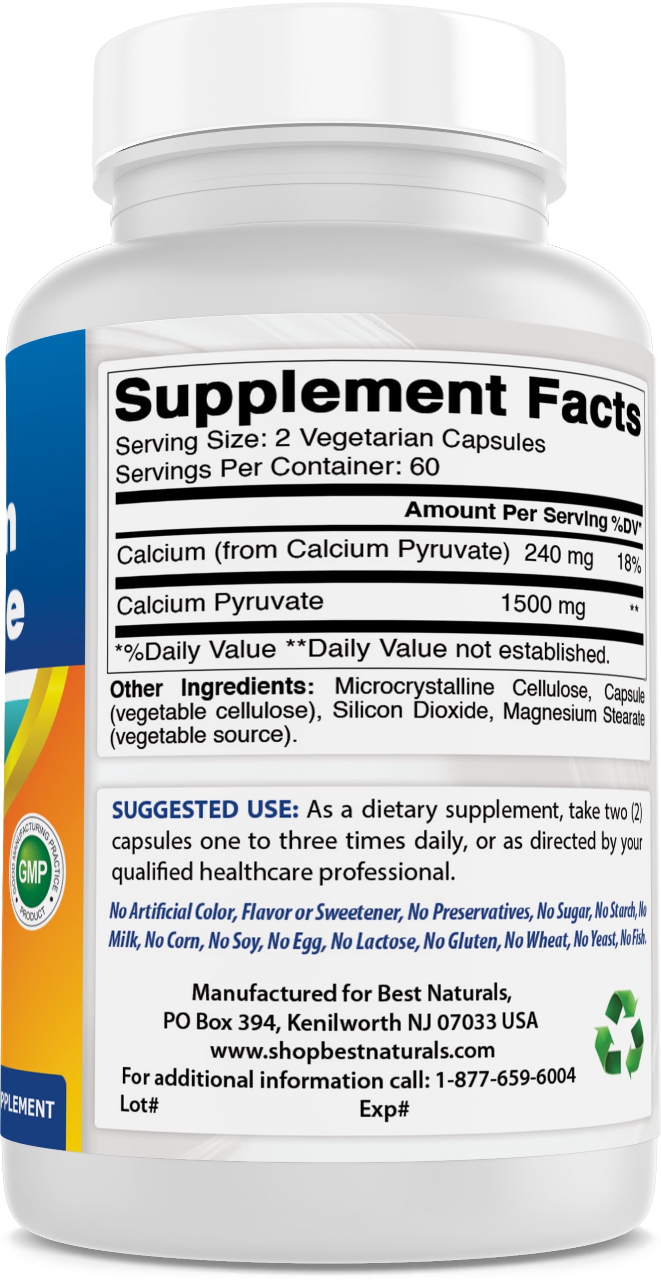 3 Pack Calcium Pyruvate 750 Mg 120 Capsules