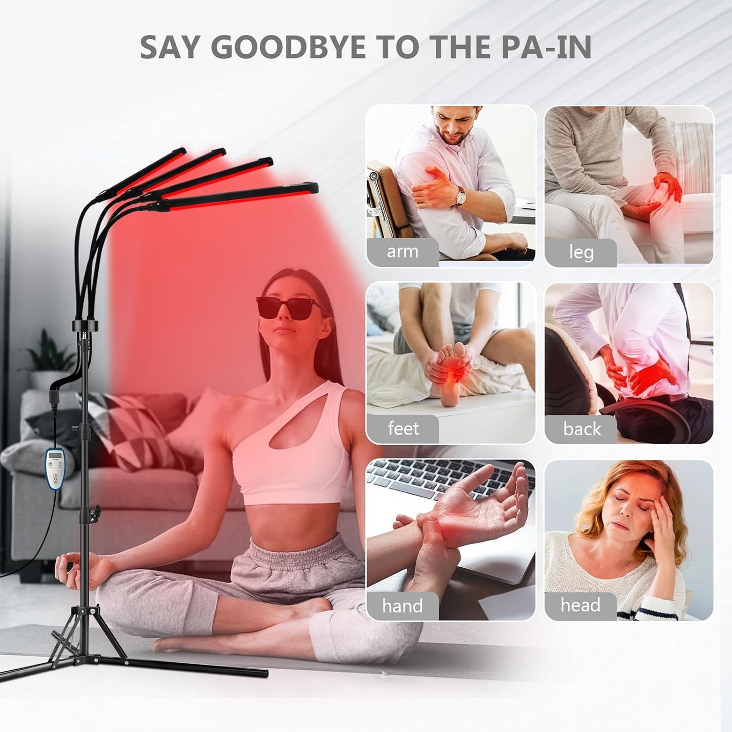 Red Light Therapy for Body, 180Leds Infrared Light Therapy Device with Stand(15"-60"), 660Nm &850Nm Deep Red Light Therapy for Face, Neck, Back
