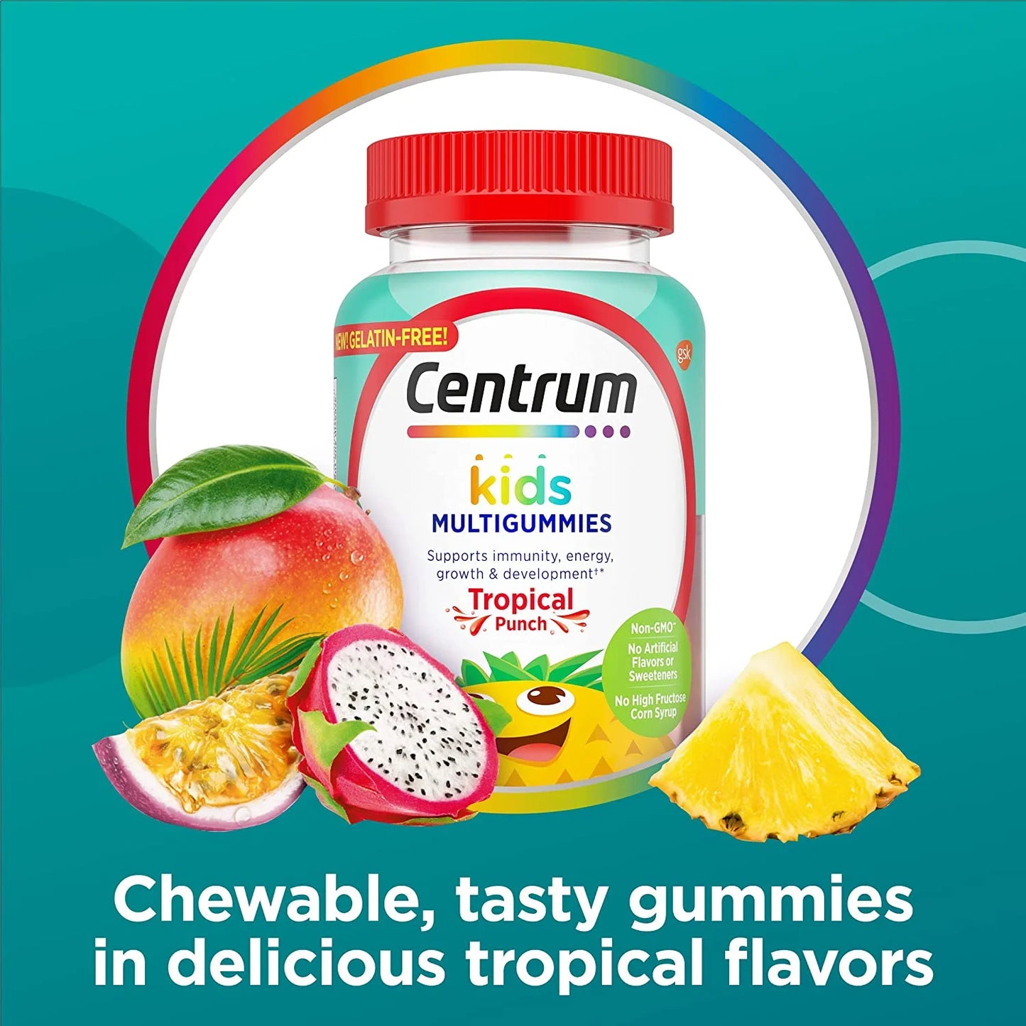 Kids Multivitamin Gummies, Tropical Punch, Made with Natural Flavors, 110 Count, 110 Day Supply