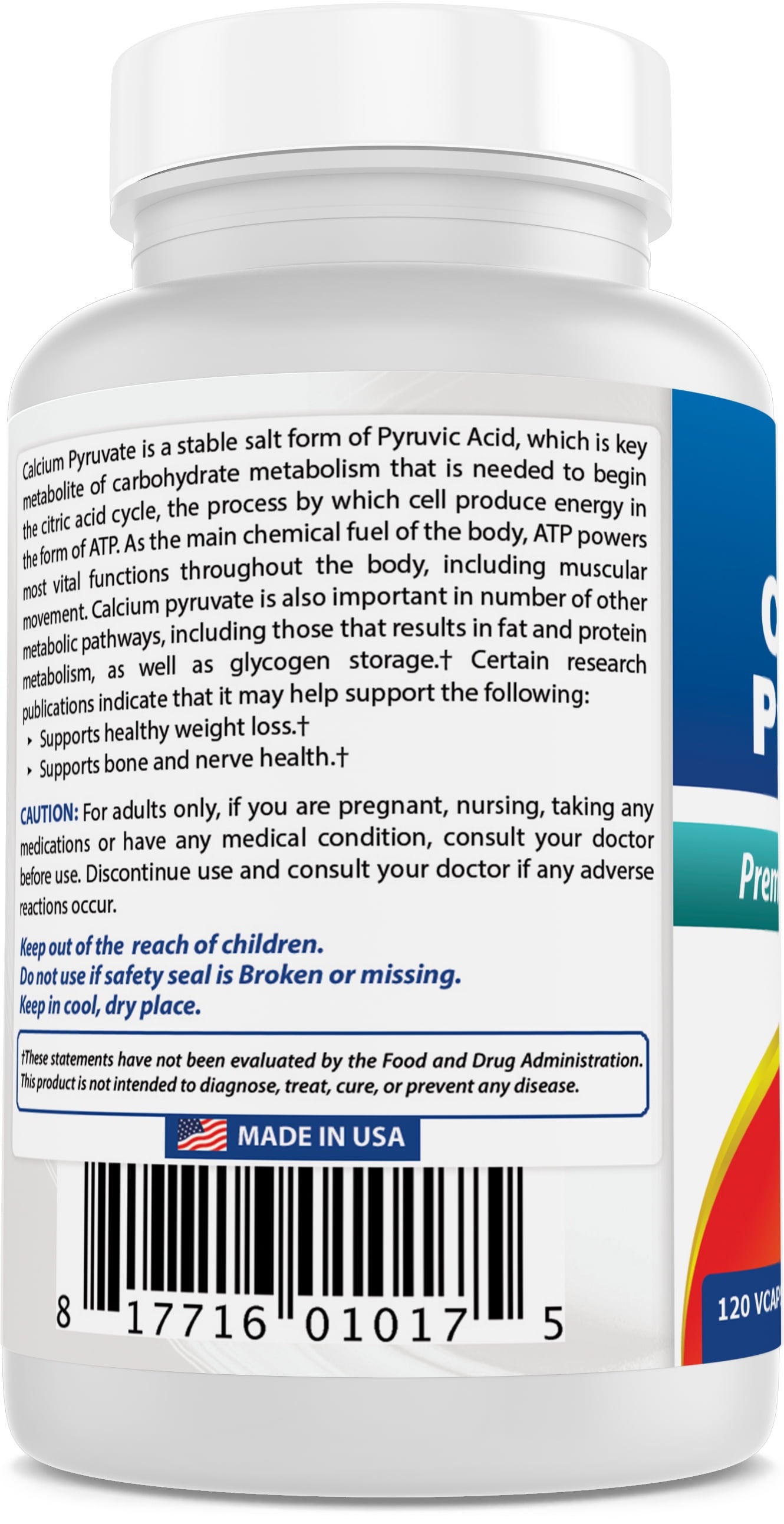 3 Pack Calcium Pyruvate 750 Mg 120 Capsules