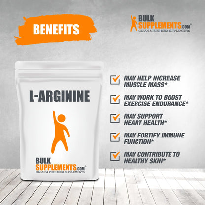 Bulksupplements L-Arginine Powder - 1G per Serving - 100 Grams (3.5 Oz) - 100 Servings