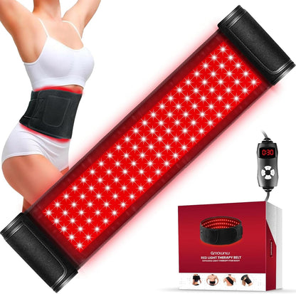 Red Light Therapy for Body, Infrared Light Therapy for Shoulder Waist Muscle Pain Relief, Upgraded 3 in 1 Led Beads, 660Nm Red Light &850Nm near Infrared Light Therapy Belt Wrap Timer Remote Control