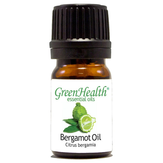 Bergamot Essential Oil - 1/6 Fl Oz (5 Ml) Glass Bottle W/ Euro Dropper - 100% Pure Essential Oil by
