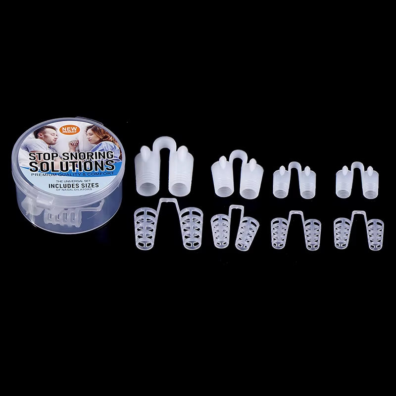 4 Pairs anti Snore Nose Clip Device Stop Snoring Sleeping Aid Equipment Anti-Snoring Breathe Aid Nasal Dilators for Better Sleep